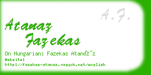 atanaz fazekas business card